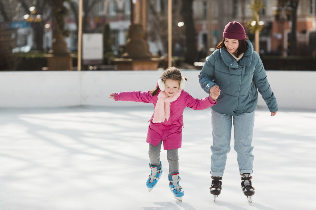 Kid Mother Ice Skating Together 1024x683